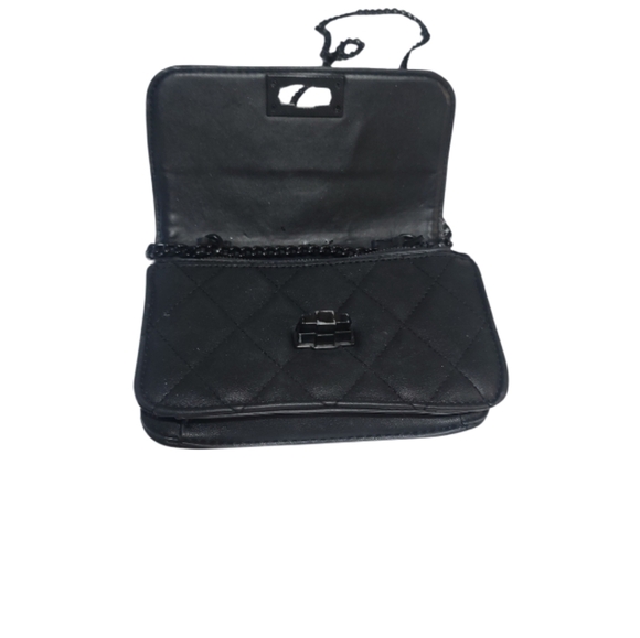 ALDO Black Quilted Chain Shoulder Bag - Picture 1 of 5